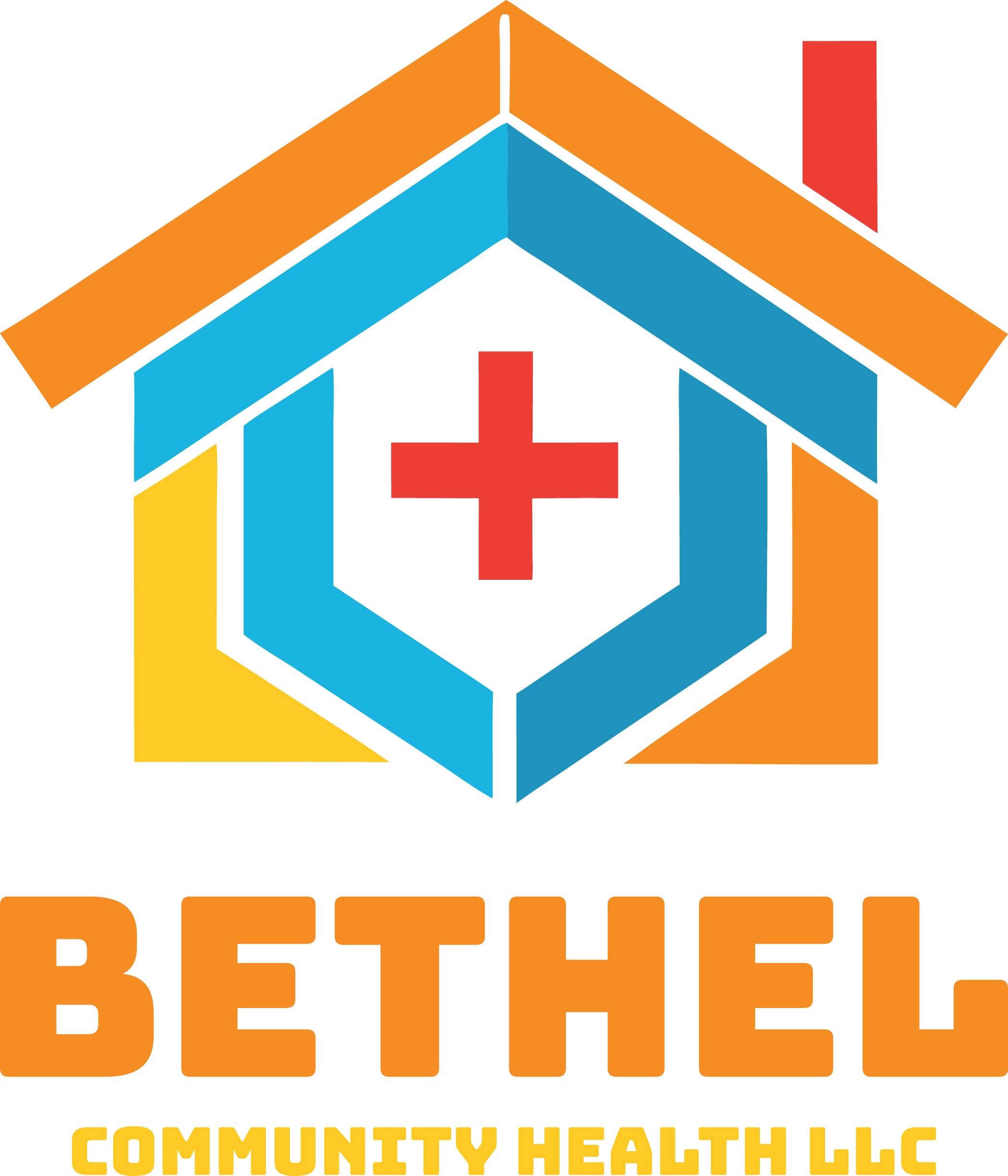 A colorful logo of a house with the word bethel underneath it.